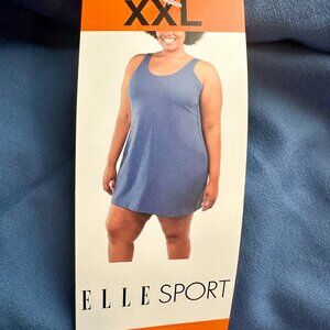 New Elle Sport Active Tank Dress With Inner Shorts Women's XXL Blue Athletic